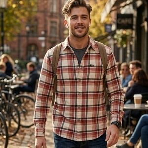 NWT LEE Long Sleeve Flannel Plaid Shirt. Size M